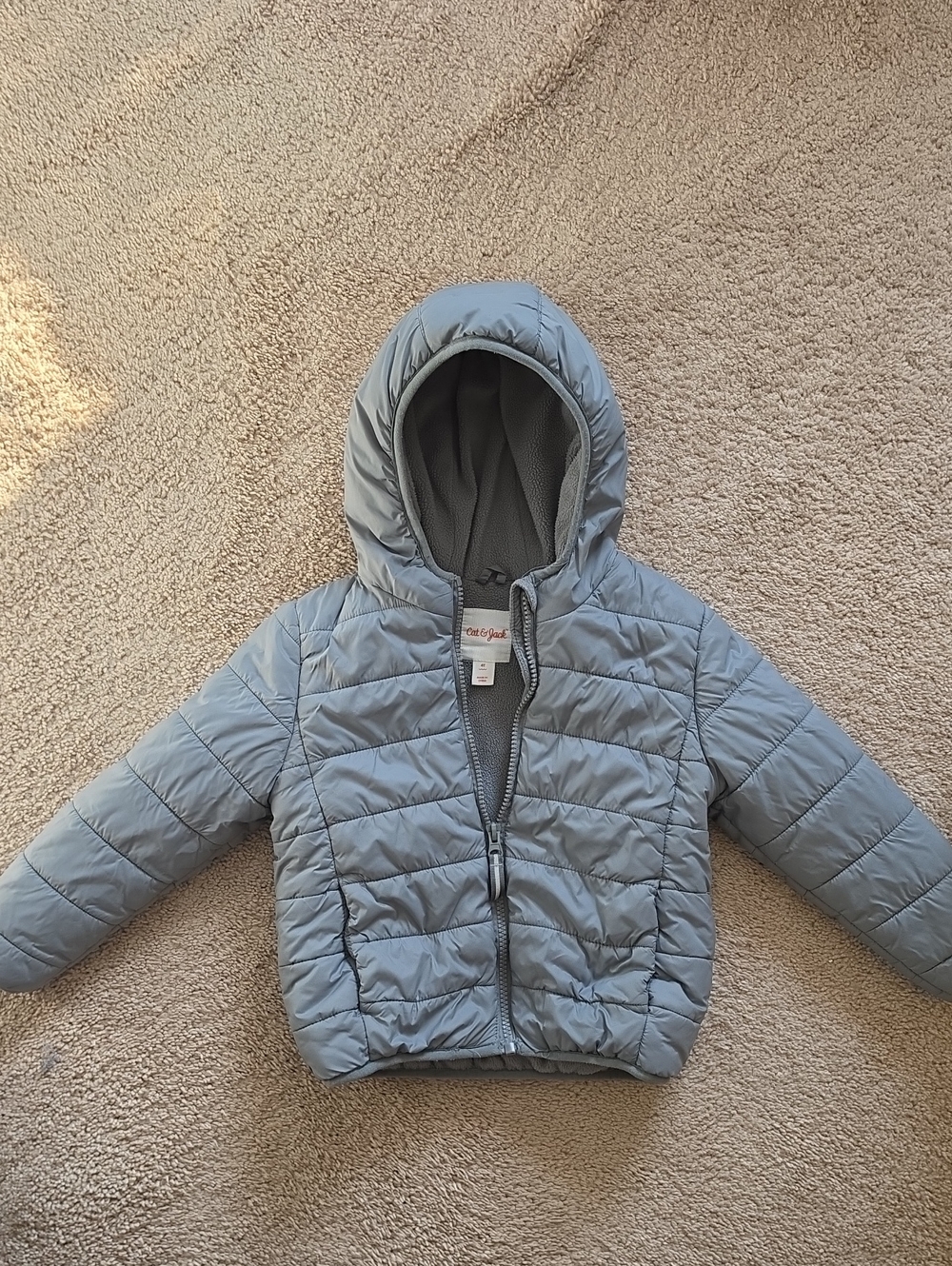 Cat & Jack Light Blue Hooded Puffer Jacket